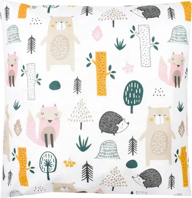 Produktbild von TupTam Kinder Kissenbezug Kissenhülle Dekorativ Gemustert, Farbe: Waldtiere, Größe: 40 x 60 cm