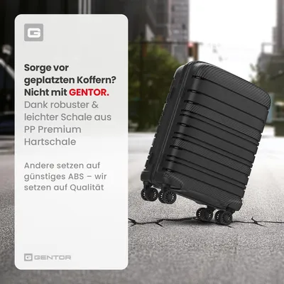Produktbild von Handgepäck Koffer 54x37x20 cm – Kabinentrolley Hartschale leicht mit 4 Rollen, TSA-Schloss & Teleskopgriff, Bordgepäck für Ryanair, Lufthansa, uvm.