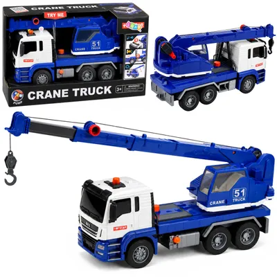 Produktbild von Die verstellbaren Lichter des Baukran-LKWs klingen blau