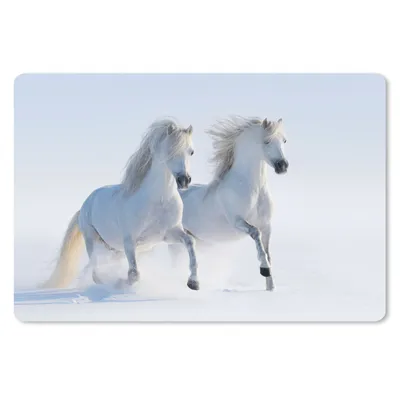 Produktbild von MuchoWow® Mauspad Mousepad Winter - Pferde - Schnee 27x18 cm - Mousepads - Maus Mat - Pad - Mausunterlage - Büroartikel - Desk Matten
