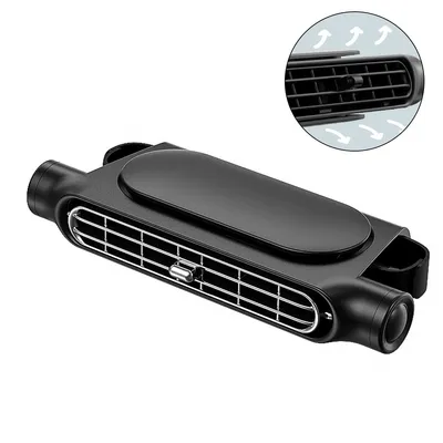 Produktbild von USB Auto Sitzventilator für Kopfstütze 3 Stufen 3000mAh Leiser Doppel Turbinen Lüfter Tragbarer Rücksitz Ventilator