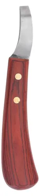 Hufmesser aus Edelstahl, doppelseitig, Holzgriff, für Pferde & Rinder