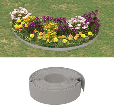 Produktbild von The Living Store Rasenkanten 4 Stk. Grau 10 m 15 cm Polyethylen