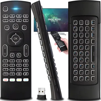 Obrázok produktu pre Diaľkový ovládač Air Mouse s klávesnicou, prenosná bezdrôtová myš, bezdrôtová myš, univerzálny ovládač 2,4 GHz, Smart TV Android BOX PC Retoo