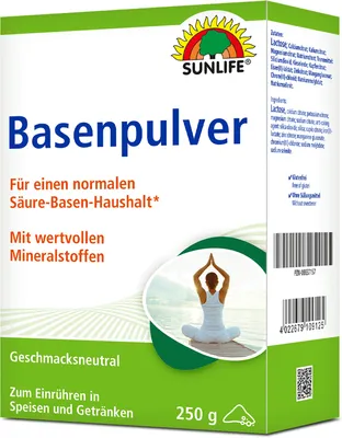 Produktbild von SUNLIFE® Basenpulver 250g Säure-Basen-Haushalt Übersäuerung Mineralien Vitamine Spurenelemente