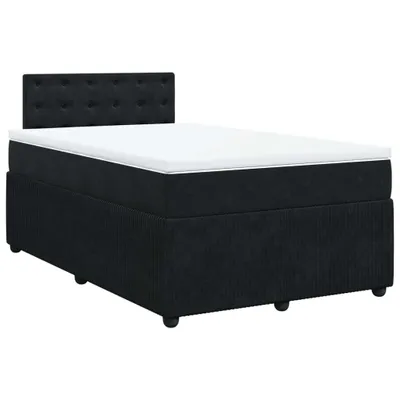 Produktbild von Boxspringbett mit Matratze Schwarz 120x200 cm Samt