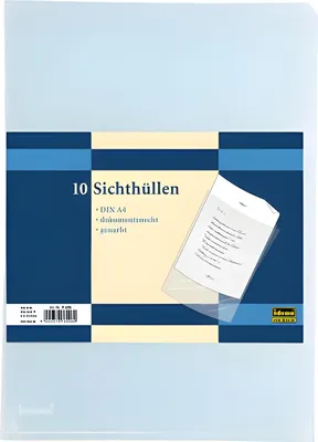 Produktbild von Idena Sichthülle A4 10 Stück genarbt, 90µ