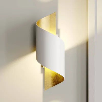Produktbild von Lindby Wandleuchte Desirio, weiß/gold, 24cm, G9, Metall