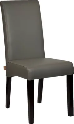 Produktbild von Echt-Lederstuhl Massiv mit Nosag Federn Komfort Latexgurte Design Esszimmerstuhl Bambi Vollbezogen-Rindsleder Holzgestell Vollverleimt 150kg Belastbar Grau Wenge