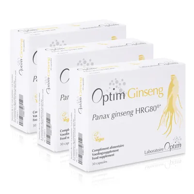 Produktbild von OPTIM Ginseng 90 Kapseln – Koreanischer Roter Panax Ginseng aus belgischem Anbau, Hochdosiert ginseng für Männer, Libido & Vitalität, 3 Monate, Vegan