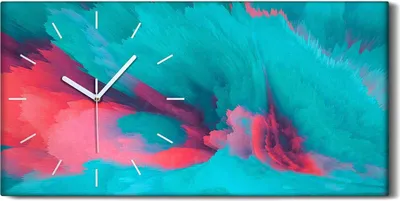 Produktbild von Wanduhr Uhr Wandbild Leinwand Geräuschlos 60x30 Aquarell Abstrakte Kunst - weiße Hände