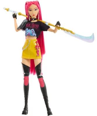 Produktbild von Mattel KPop Demon Hunters HUNTR/X Mira Modepuppe in abnehmbarem Look mit themenbezogenem Zubehör aus dem Film, Modepuppe, Weiblich, 4 Jahr(e), Mädchen, 304,8 mm, Mehrfarbig