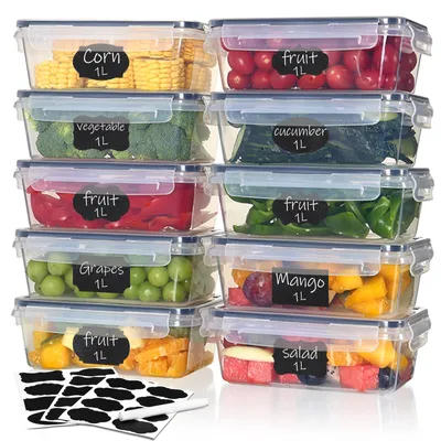 Productafbeelding van Vershouddoos vershoudbak - BPA-vrij - Luchtdicht - 10 stuks - 1 liter
