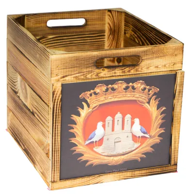 Produktbild von Holzkiste geflammt passend für Kallax und Expeditregale Wappen von Hamburg