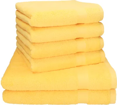 Produktbild von Betz 6-tlg. Handtuch-Set PREMIUM - 2 Liegetücher 4 Handtücher 100% Baumwolle  Farbe: gelb