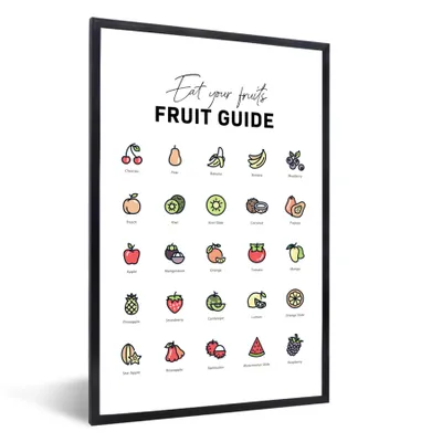 Produktbild von MuchoWow® Gerahmtes Poster Küche - Lebensmittel - Obst 20x30 cm - Poster mit Schwarzem Bilderrahmen Wandposter Rahmen Foto Bilder - Drucken - Bilder Poster im Rahmen