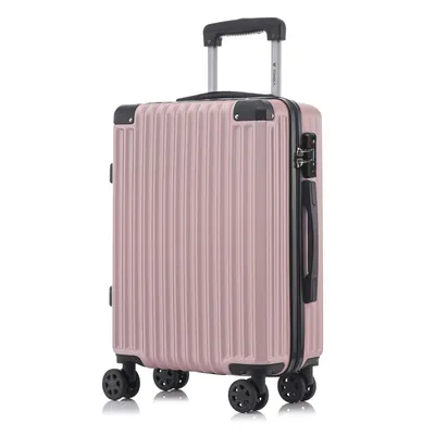 Produktbild von yonsly Premium Reisekoffer TSA-Schloss,YKK-Reißverschluss Hartschalen-Koffer Trolley Kabinenkoffer Rollkoffer Suitcase Handgepäck (Roségold,M)