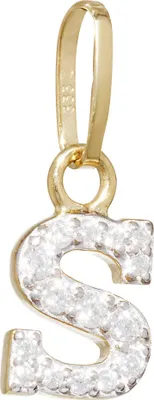 Produktbild von Kettenanhänger Buchstabe S 2-Farbig 333 Gelbgold 8 Karat rhodiniert mit Zirkonia