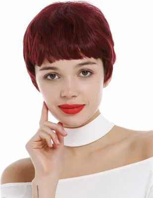 Produktbild von WIG ME UP Perücke kurz Pixie Cut Pony Rot Granatrot SA098-39