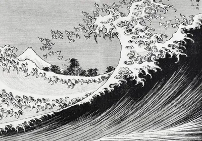 Image de Affiche 100 x 70 cm Cent vues du mont Fuji, Hokusai Vintage pour le salon