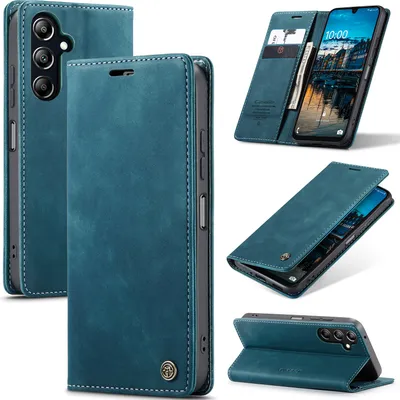 Produktbild von Hülle für Samsung Galaxy A16 Retro Kunstledertasche mit Standfunktion Schutzhülle Blau