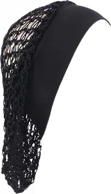 Imagen del producto de INF Gorro de Malla Elástico con Borde Ancho para Dormir y Protección del Cabello Negro