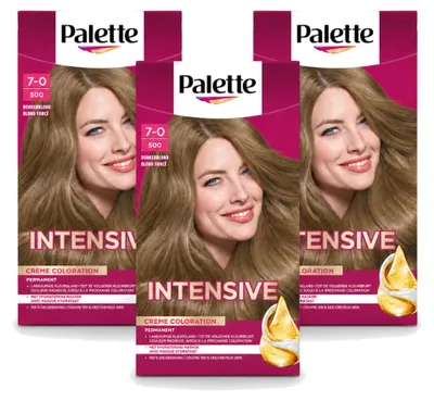 Productafbeelding van 3 x Poly Palette haarkleuring, donkerblond 500 - 115 ml - voordeelverpakking - 3 stuks