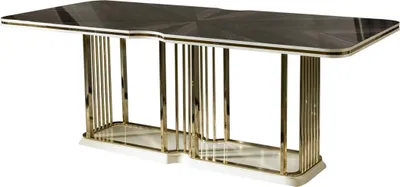 Immagine prodotto di Tavolo da pranzo marrone Tavoli Tavolo da sala da pranzo in metallo Stile elegante moderno Nuovo