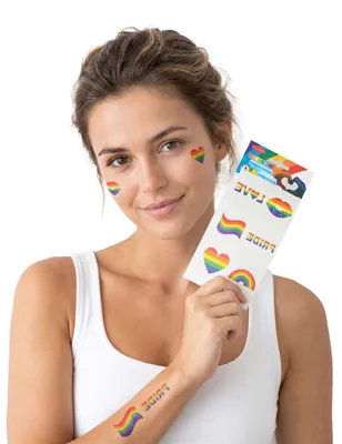 Produktbild von Regenbogen Tattoos 6 Stück bunt - Einheitsgröße