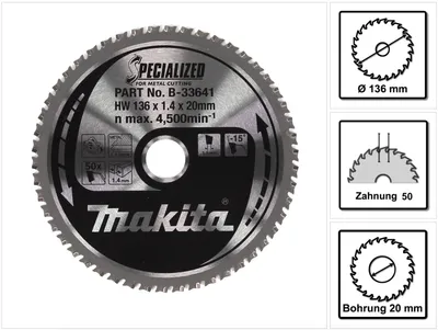 Image de Makita Specialized - Kreissägeblatt - für Metall