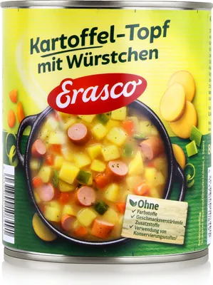Obrázek produktu pro Erasco brambory s klobásami dušené v konzervě 800,0 g