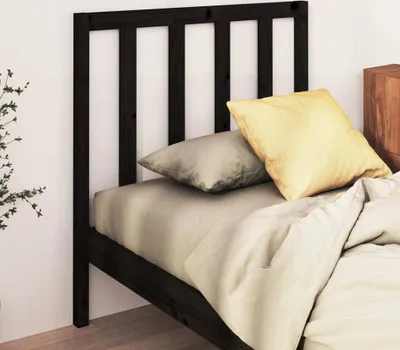 Produktbild von vidaXL Kopfteil Schwarz 95x4x100 cm Massivholz Kiefer - Kopfteil - Kopfteile - Bettkopfteil - Holzkopfteil