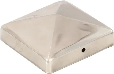 Obrázok produktu pre Piramídové krytky z nehrdzavejúcej ocele, balenie po 6 ks, 91 mm, na drevené stĺpiky, odolné voči poveternostným vplyvom, na ploty a ochranné mreže