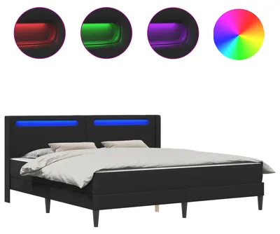 Zdjęcie produktu dla Rama łóżka z materacem Czarny 180 x 200 cm Skóra ekologiczna