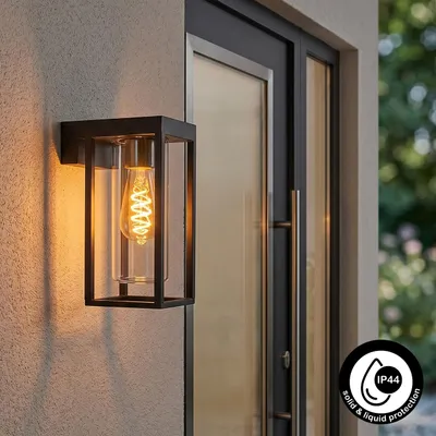Produktbild von Nardò Außenwandlampe aus Metall/Glas in Schwarz/Klar
