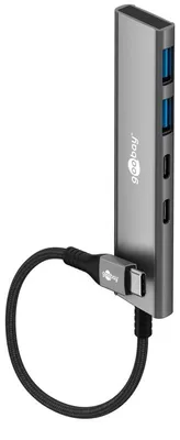 Zdjęcie produktu dla Goobay 76563, USB Type-C, USB 3.2 Gen 1 (3.1 Gen 1) Type-A, USB 3.2 Gen 1 (3.1 Gen 1) Type-C, 5000 Mbit/s, Szary, Aluminium, Plastik, 0,115 m