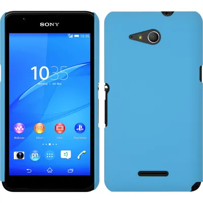 Produktbild von PhoneNatic Case kompatibel mit Sony Xperia E4g - Hülle hellblau gummiert Hard-case Cover