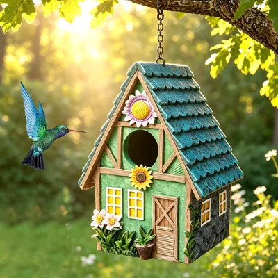 Productafbeelding van Houten Vogelhuisje voor de Tuin, 21.3 x 13 x 15.5 cm
