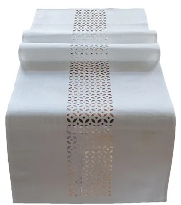 Produktbild von Tischläufer Durchbrochene Ornamente wollweiß 40x140 cm