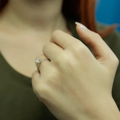 Produktbild von 0,50 Carat Diamant Solitär Ring Antragsring 14 Karat Weißgold