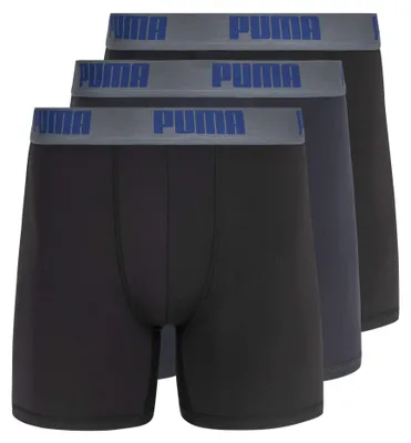 Produktbild von Puma Men's 3 Pack Boxer Brief, Black/Grey, Large