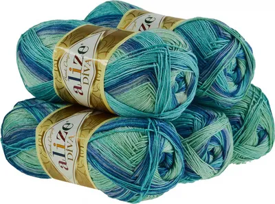 Produktbild von 500g Strickgarn ALIZE DIVA BATIK Farbverlauf Häkelgarn Wolle Stricken Häkeln