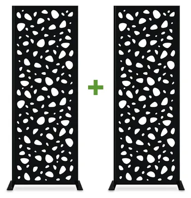 Produktbild von Set mit 2 dekorativen Paneelen SUNNY Schwarz H.160cm mit vollem Muster