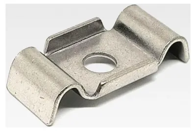 Produktbild von 10 Stück Wellenplättchen aus Edelstahl für Schmetterlingsklemmen an Pfosten