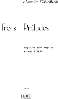 Produktbild von 3 preludespour harpe
