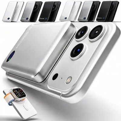Produktbild von MagSwift Duo Powerbank – MagSafe Wireless Powerbank, 10000mAh, Silver, kompatibel mit iPhone 12-18 Pro Max