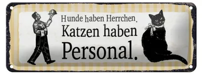 Produktbild von Blechschild Spruch 27x10 cm Katzenpersonal Schild