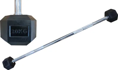 Image de Haltère hexagonal HEX à deux bras 20 kg droit caoutchouté