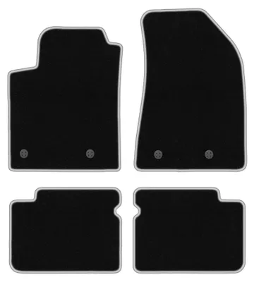Image de Tapis de sol en moquette pour Fiat Bravo II 2007-2012 (à hayon) – jeu 4 pièces, noir/argent, sur mesure – Wielganizator CARLUX