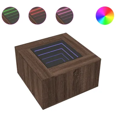 Produktbild von vidaXL LED-Couchtisch Braun Eichen-Optik 60x60x40 cm Holzwerkstoff
